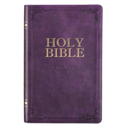  Purple Faux Leather King James Version Deluxe Gift Bible with Thumb Index