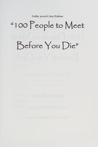 "100 people to meet before you die"