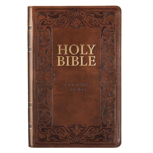  Medium Brown King James Version Deluxe Gift Bible with Thumb Index