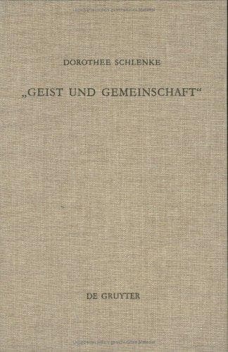 "Geist Und Gemeinschaft"
