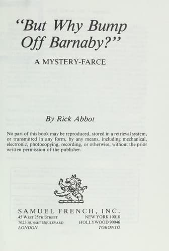 "But why bump off Barnaby?"